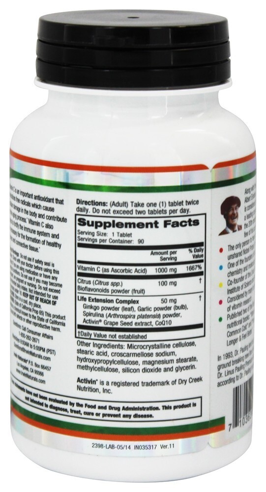 Vitamina C com Complexo Bioflavonóide 1000 mg. - 90 Cápsulas Dr. Linus Pauling - Imagem 2