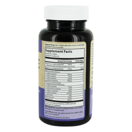 Completar E Completo Spectrum Vitamina E com Gama Tocoferol & Tocotrienol - 60 Softgels MRM - Image 2