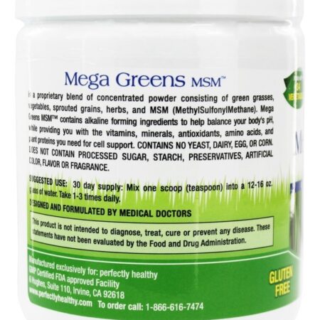 Mega Greens Plus MSM - 8 oz. Perfectly Healthy - Imagem 3