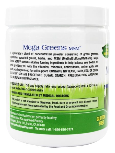 Mega Greens Plus MSM - 8 oz. Perfectly Healthy - Image 3