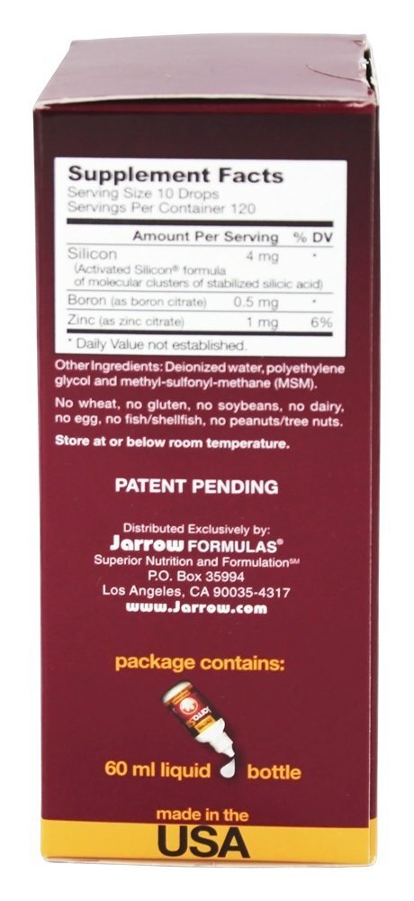 JarroSil Silício Ativado - 60 ml. Jarrow Formulas - Imagem 2