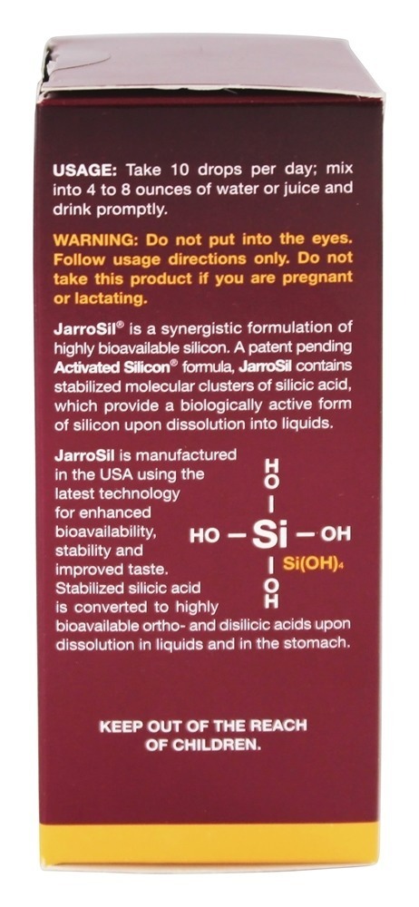 JarroSil Silício Ativado - 60 ml. Jarrow Formulas - Imagem 3