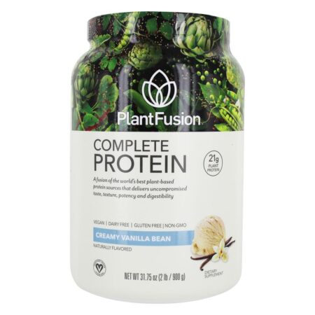 Feijão de baunilha cremoso de proteína vegetal completa - 2 lbs. PlantFusion