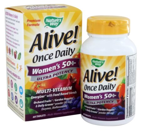 Alive para Mulheres de 50+ Anos Multivitamínico & Energizador Integral Um Por Dia Ultra Potência - 60 Tablets Nature's Way