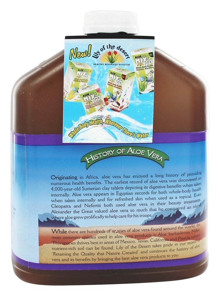 Conservante de filé interno de suco orgânico de aloe vera sem conservantes - 128 fl. oz. Lily Of The Desert - Imagem 4