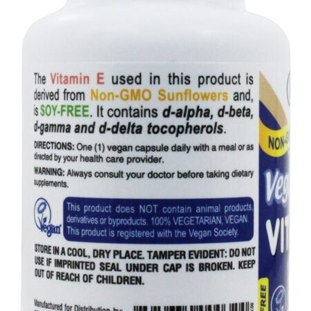 Vitamina E Vegana Natural com Tocoferóis Mistos 400 IU - Cápsulas vegetarianas 90 Deva Nutrition - Imagem 3