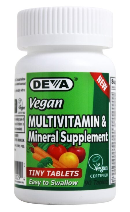 Vegan Multivitamínico e Suplemento Mineral Comprimidos Minúsculos - 90 Tablets Deva Nutrition