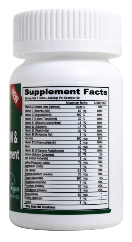 Vegan Multivitamínico e Suplemento Mineral Comprimidos Minúsculos - 90 Tablets Deva Nutrition - Image 2