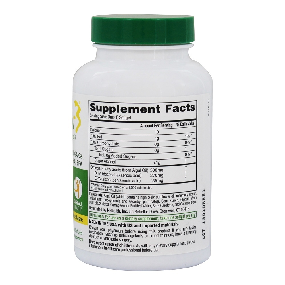 Omega-3 DHA + EPA 500 mg. - 60 Cápsulas Vegetarianas Ovega-3 - Imagem 2