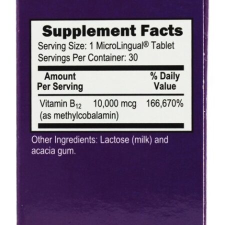 Sem Tiro B12 Metilcobalamina Extra Força Instantâneo Dissolver 10000 mcg. - 30 Tablets Superior Source - Imagem 2