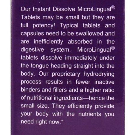Sem Tiro B12 Metilcobalamina Extra Força Instantâneo Dissolver 10000 mcg. - 30 Tablets Superior Source - Imagem 3