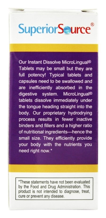 B12 Metilcobalamina 5000 mcg. Com B6 e Ácido Fólico 800 mcg. - 60 Tablets Superior Source - Image 3