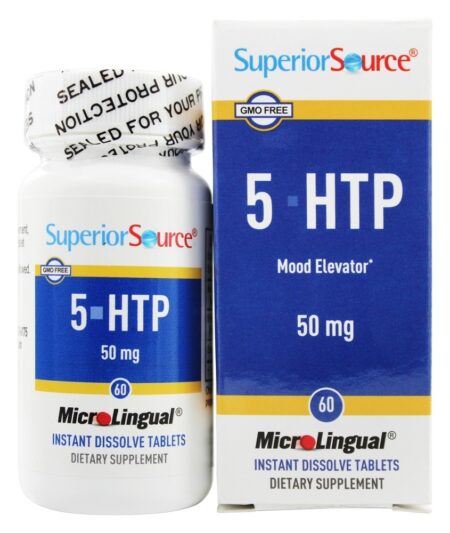 5-HTP Melhorador de Humor Dissolução Instantânea 50 mg. - 60 Tablets Superior Source