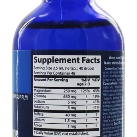 Concentrace Traçar Mineral Gotas Vidro Garrafa - 4 fl. oz. Trace Minerals Research - Imagem 2