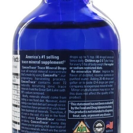 Concentrace Traçar Mineral Gotas Vidro Garrafa - 4 fl. oz. Trace Minerals Research - Imagem 3