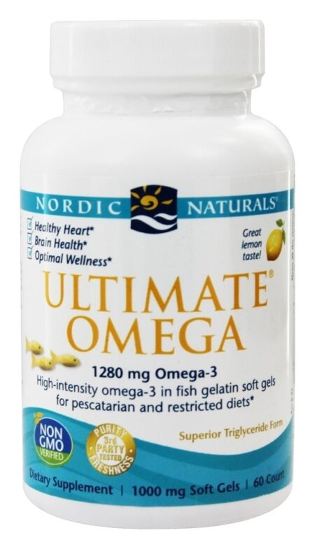 Ultimate Omega Cápsulas de Gelatina de Peixe Sabor Limão - 60 Softgels Nordic Naturals