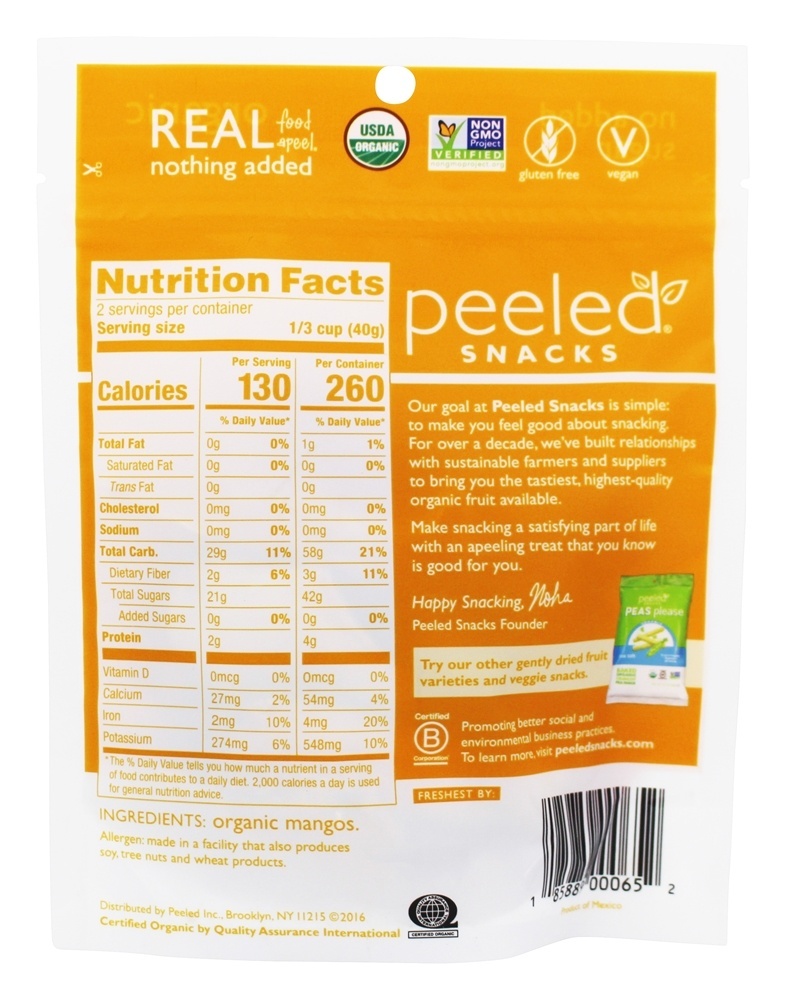 Orgânicos Suavemente Secos Much-Ado-About-Mango - 2.8 oz. Peeled Snacks - Imagem 2