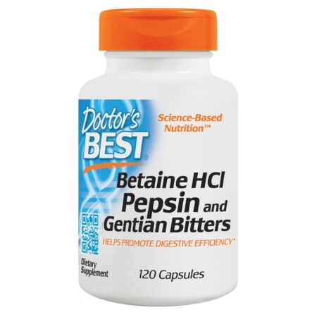 Betaína HCL Pepsina & Genciana Amarga - Cápsulas 120 Doctor's Best