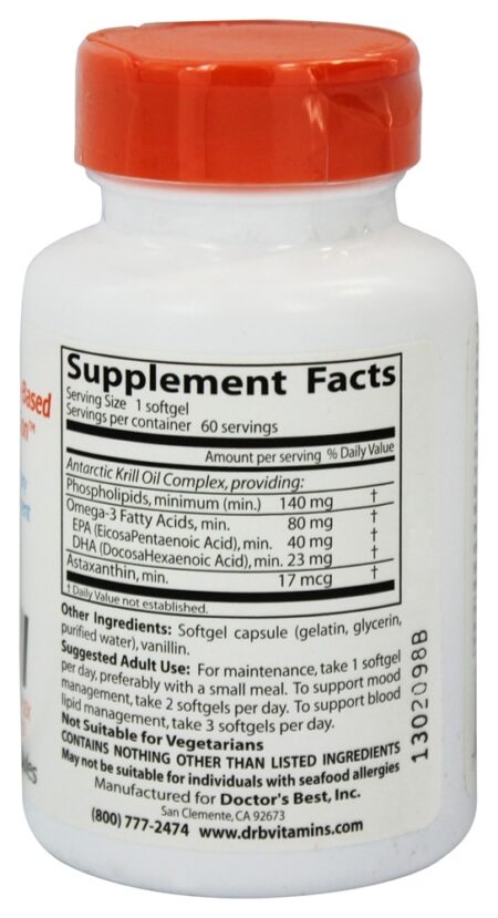 Krill Antártico Real 350 mg. - 60 Softgels Doctor's Best - Image 2