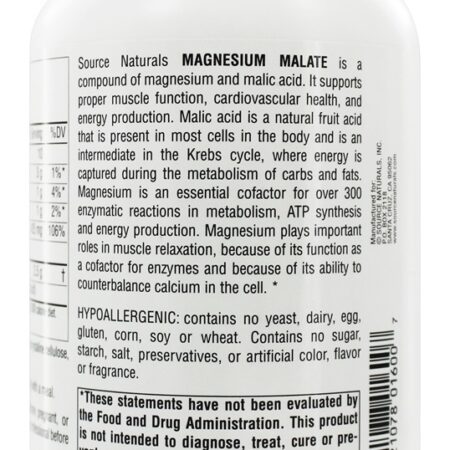 Magnésio Dimalato 625 mg. - Cápsulas 200 Source Naturals - Imagem 3