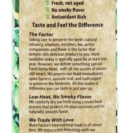 Erva Orgânica Mate Chá De Erva Solta Fresca Verde - 12 oz. Mate Factor - Imagem 4