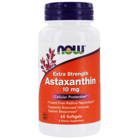 Proteção Celular de Astaxantina de Força Extra 10 mg . - 60 Softgels NOW Foods