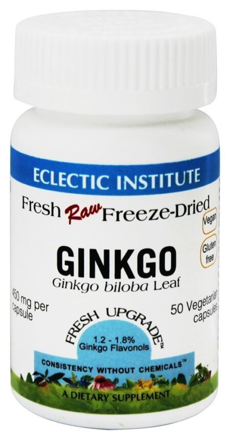 Ginkgo Folha Fresco Congelar-Secas 450 mg. - Cápsulas vegetarianas 50 Eclectic Institute