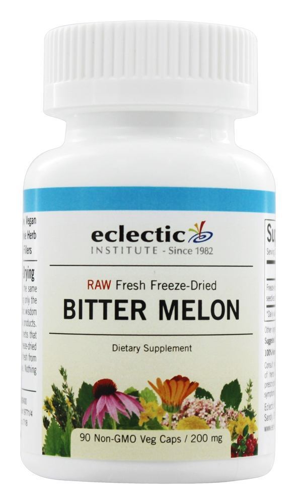 Melão Amargo Fruta Integral Fresco Cru Congelado 200 mg. - Cápsulas vegetarianas 90 Eclectic Institute