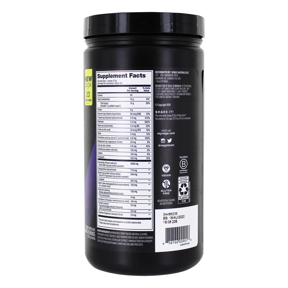 Vega Acelerador de recuperação pós-treino esportivo Apple Berry - 19 oz. Vega - Imagem 2