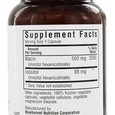 Niacina Flush-Free 500 mg. - Cápsulas vegetarianas 60 Bluebonnet Nutrition - Imagem 2