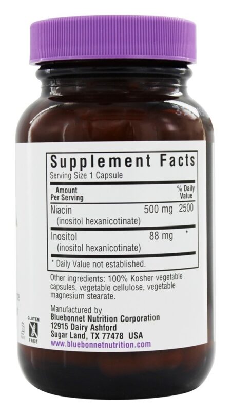 Niacina Flush-Free 500 mg. - Cápsulas vegetarianas 60 Bluebonnet Nutrition - Image 2