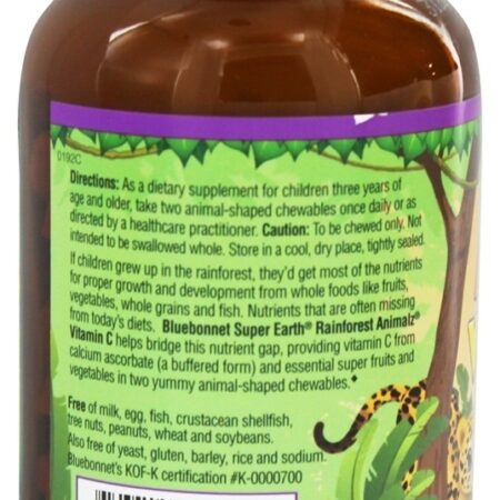 Animalz Vitamina C Sabor Natural De Laranja - 90 Mastigáveis Bluebonnet Nutrition - Imagem 3