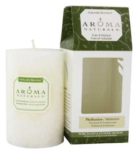 Meditação Naturalmente Blend Pilar Eco-Candle Patchouli & Incenso - 1 Conte Aroma Naturals