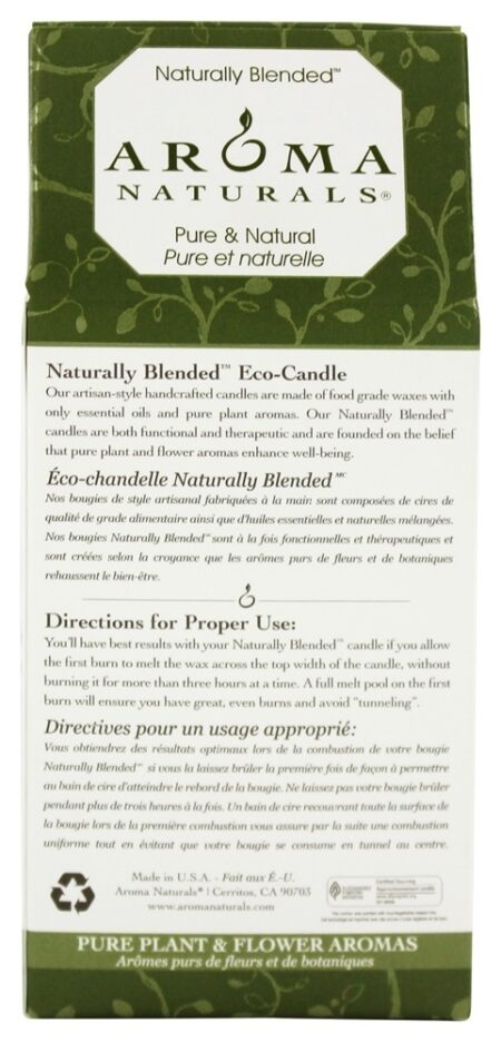 Meditação Naturalmente Blend Pilar Eco-Candle Patchouli & Incenso - 1 Conte Aroma Naturals - Image 2