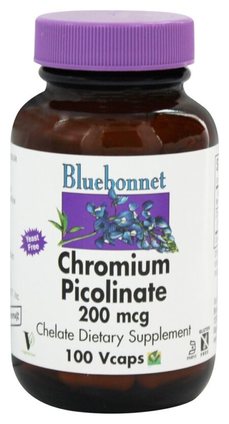 Crômio Picolinate Quelado 200 mcg. - Cápsulas vegetarianas 100 Bluebonnet Nutrition