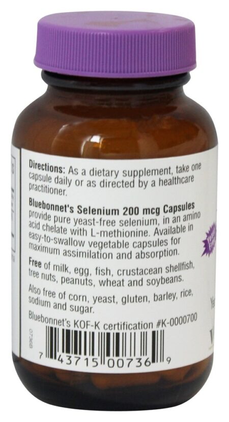 Selênio Selenometionina Sem Levedura 200 mcg. - Cápsulas vegetarianas 90 Bluebonnet Nutrition - Image 3