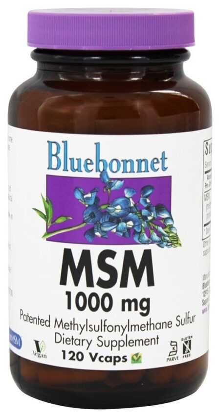 MSM Patenteado Metilsulfonilmetano Sulphur 1000 mg. - Cápsulas vegetarianas 120 Bluebonnet Nutrition