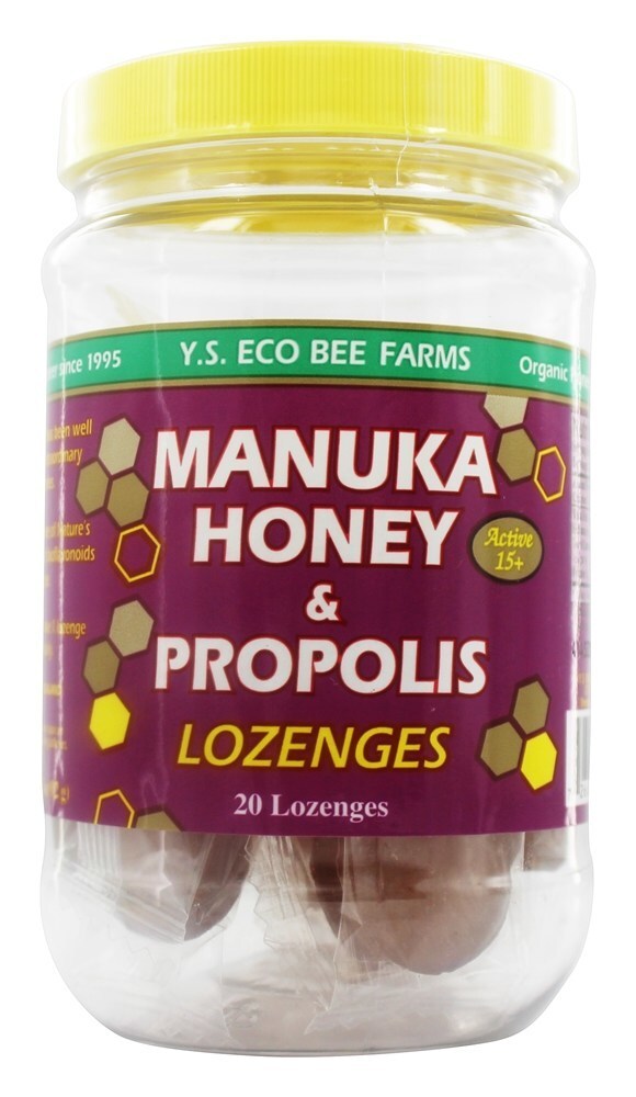 Mel de Manuka e Lozenges de Própolis - 20 Pastilhas YS Organic Bee Farms