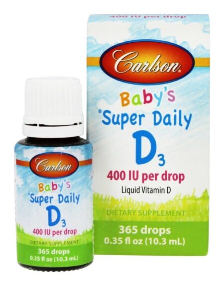 Super Daily D3 Para Bebês 400 UI - 0.35 fl. oz. Carlson Labs