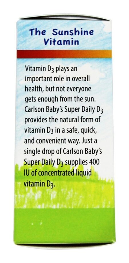 Super Daily D3 Para Bebês 400 UI - 0.35 fl. oz. Carlson Labs - Image 4