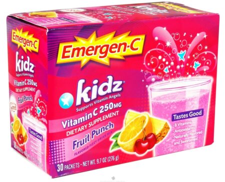 Perfume de Frutas Vitamina C de Emergen-C Kidz 250 mg. - 30 Pacotes (s) Alacer