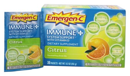 Emergen-C Imune Plus com Vitamina D Sabor Cítrico - 30 Pacotes (s) Alacer