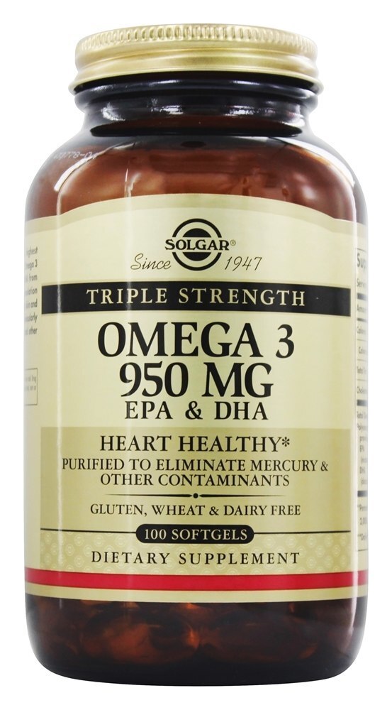 Omega-3 EPA & DHA Potência Tripla 950 mg. - 100 Softgels Solgar