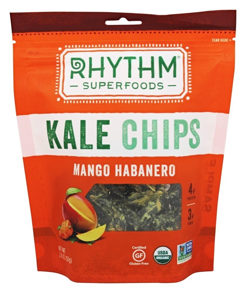 Orgânico Couve Batatas fritas Manga Habanero - 2 oz. Rhythm Superfoods