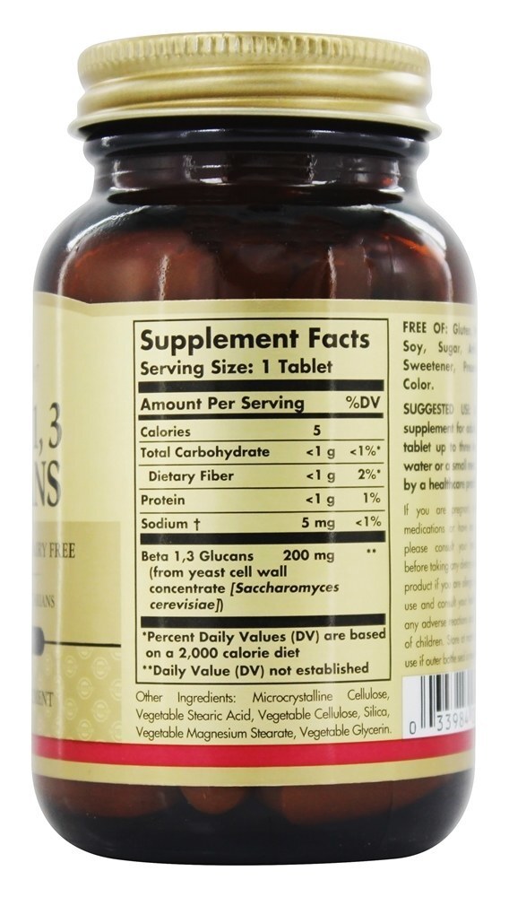 Beta 1,3 Glucans - 60 Tablet (s) Solgar - Imagem 2
