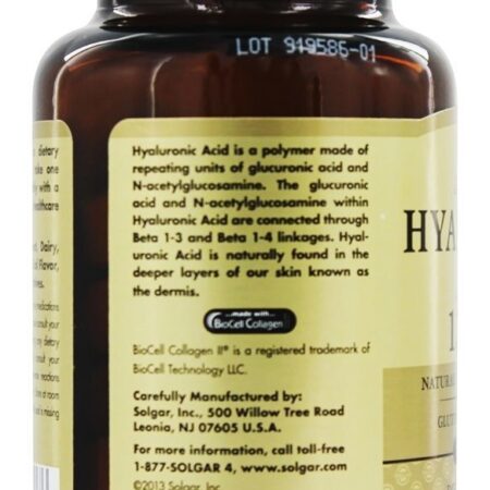 Ácido Hialurônico 120 mg. – 30 Tablets Solgar — foto 4