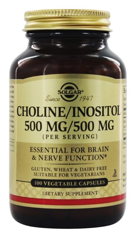 Colina/Inositol 500mg/500mg - Cápsulas vegetarianas 100 Solgar