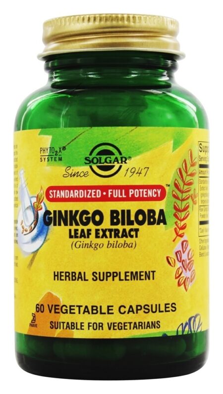 Extrato de folha de Ginkgo Biloba - Cápsulas vegetarianas 60 Solgar