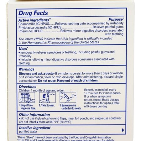 Camilia Homeopathic Medicine para alívio da dentição - 30 Dose (s) Boiron - Imagem 2