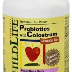 Probiotics Plus Colostro Sabor Baga Misturada - 90 comprimidos mastigáveis Child Life Essentials